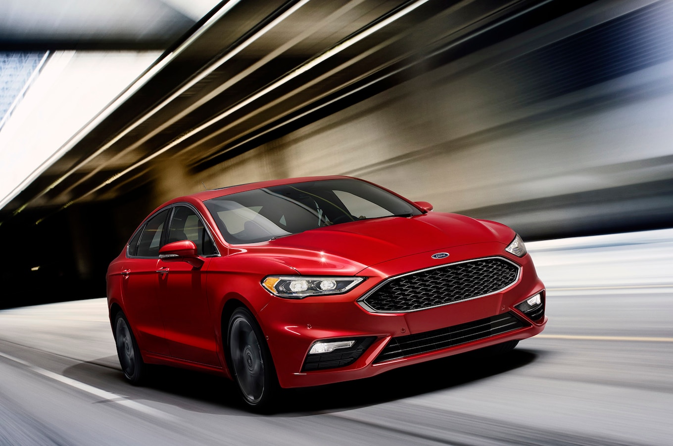 2017 Ford Fusion Sport front three quarters in motion