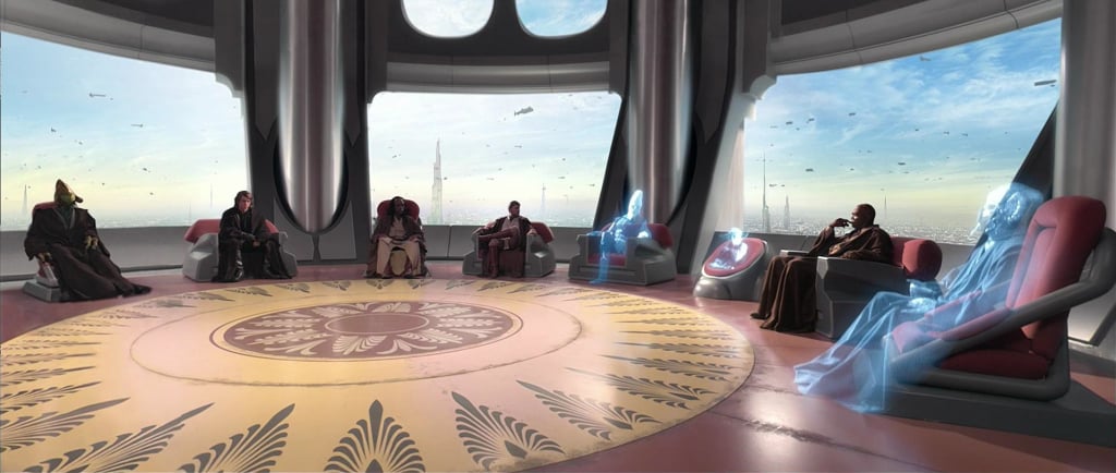 The Jedi Council near the end of the Clone Wars