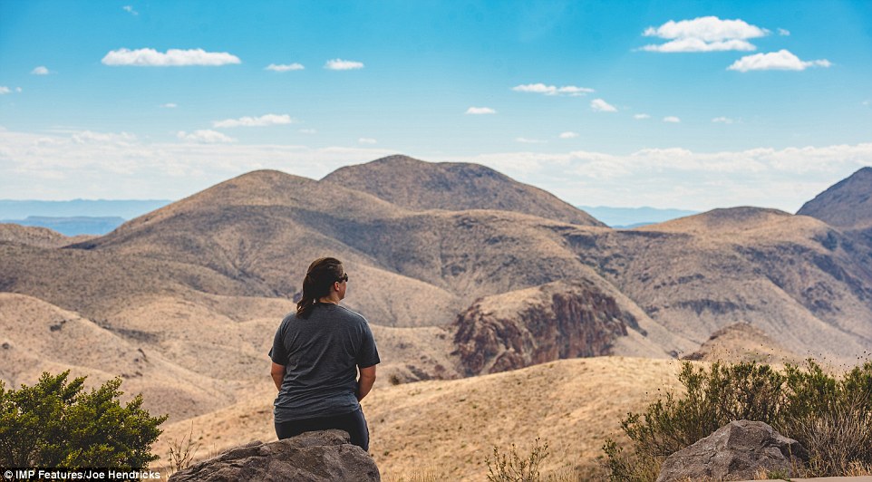 Rhonda stares out over Big Bend National Park. Since starting their travels around the US a little over three months ago, the family - who share their journey with their 2,480 followers on Instagram - have so far covered six of 50 states