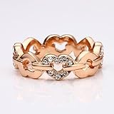 Ms Luxurious Rose Gold Plating Heart-shaped-Diamond-Ring