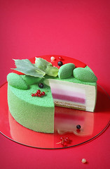 "Gradient" - White, Red, Black Currant and Matcha Entremet