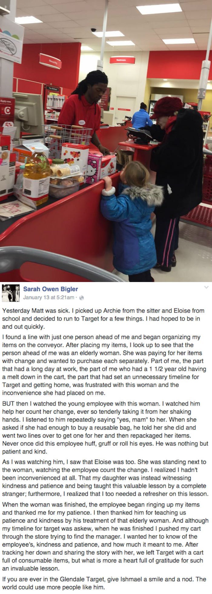 heartwarming parenting image mother tells story of patience from Target employee