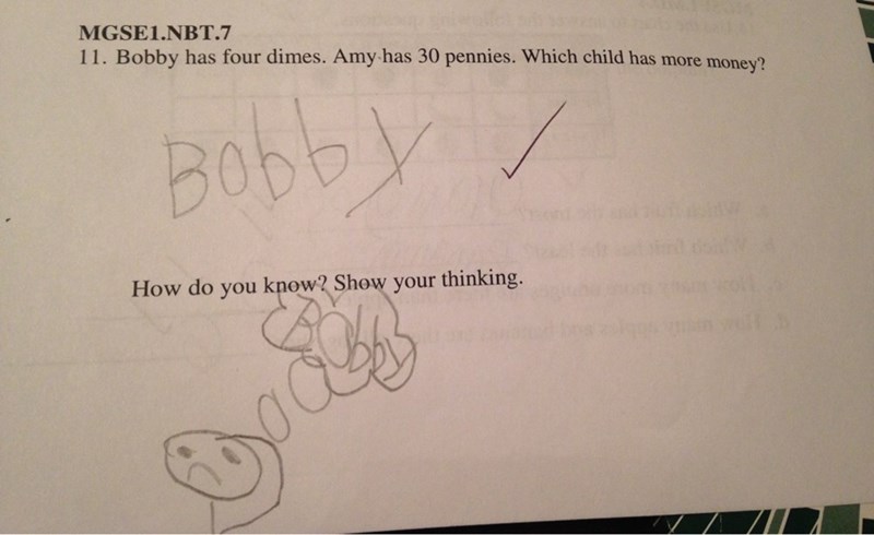 win kid has best 'show your thinking' maths answer