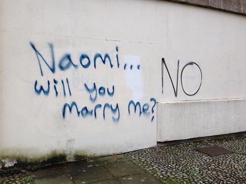 Awkward,dating,graffiti,marriage,proposals,popping the question