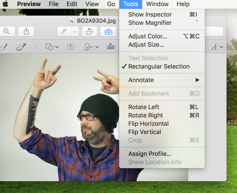 how to resize an image on a mac