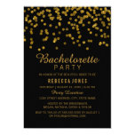 Gold Black Glitter confetti Bachelorette Party 5x7 Paper Invitation Card
