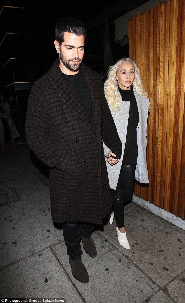Edgy ensembles: Another cutting edge couple to hit up the eatery was Jesse Metcalfe and his long-term girlfriend Cara Santana