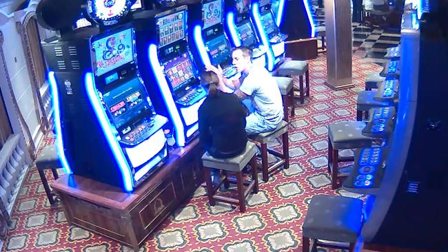 CCTV footage of Paul Rossington and Kristen Schroder, who went overboard on the Carnival Spirit in 2013, seen here in the ship’s casino shortly before they died.