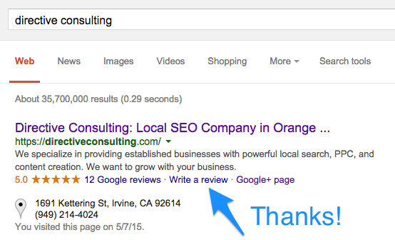 write a review google search result