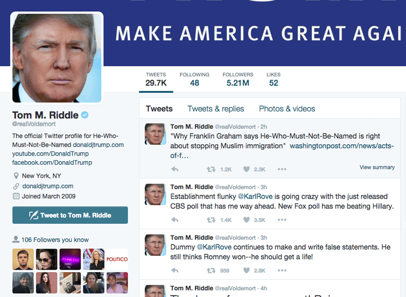 donald trump chrome extention Make America Great Again by Replacing All Donald Trump References on the Internet With Voldemort Using This Handy Chrome Extension 
