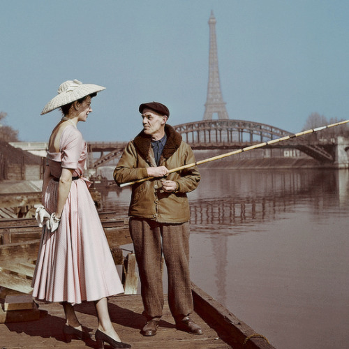 Robert Capa- Model wearing Dior on the banks of the Seine,...