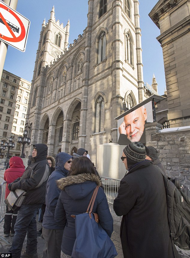 A last goodbye: Fans of René Angélil paid their final respects during a visitation on Thursday at Notre-Dame Basilica in Old Montreal