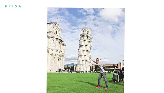 leaning tower of pisa overdone photo