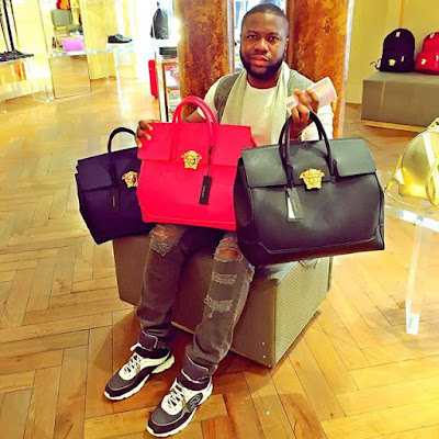 Nigerian big boy spends N3million on 3 Versace handbags, shows it off on Instagram (photos)