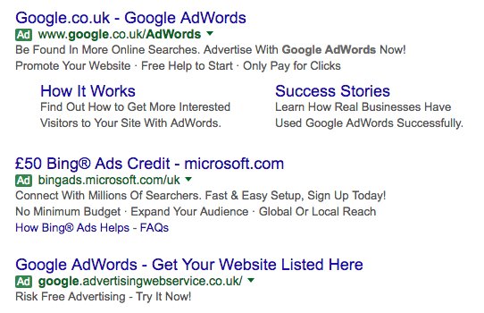 google adwords green tag