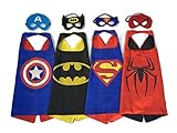 little tikes hoop #6: Superhero Dress Up Costumes - 4 Satin Capes and 4 Felt Masks