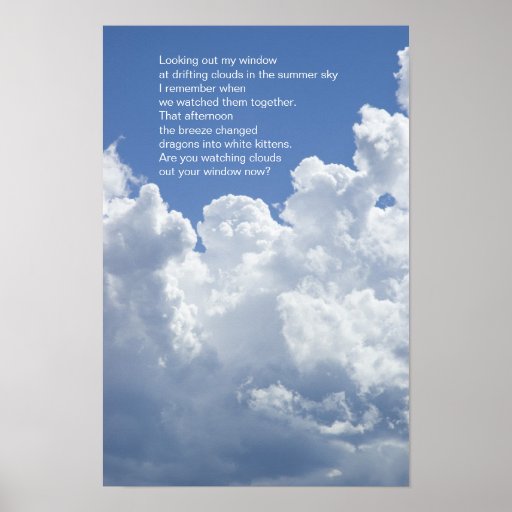 Summer Clouds Poem Poster