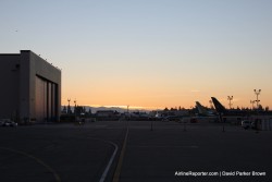 Flight line at sunset