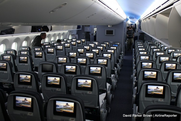 Economy section of the United 787