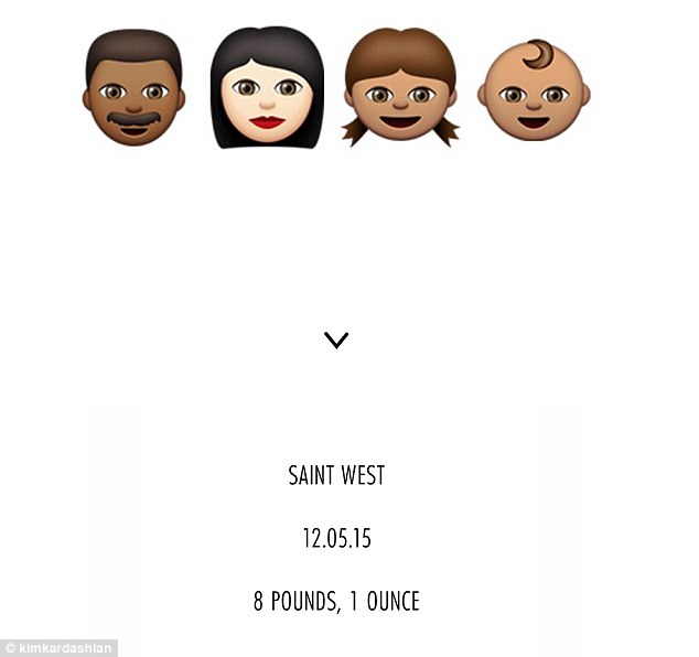 Family of four: This comes the day after the two shared the name of their little boy and announced on kimkardashianwest.com he was born at 8 pounds, 1 ounce