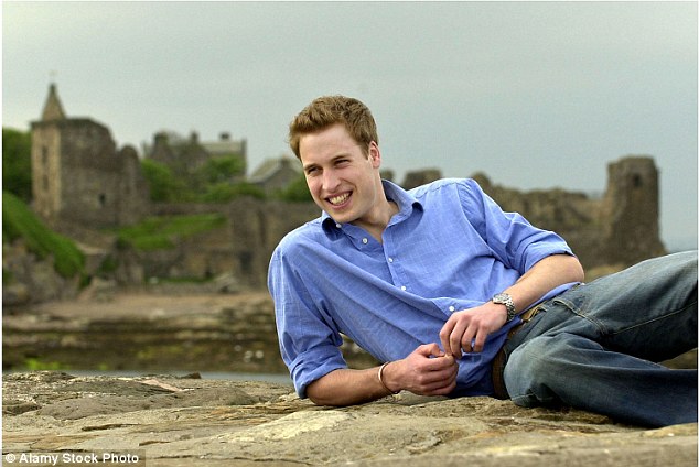 Prince William on the beach in St Andrews. The Prince read History of Art at the Scottish University