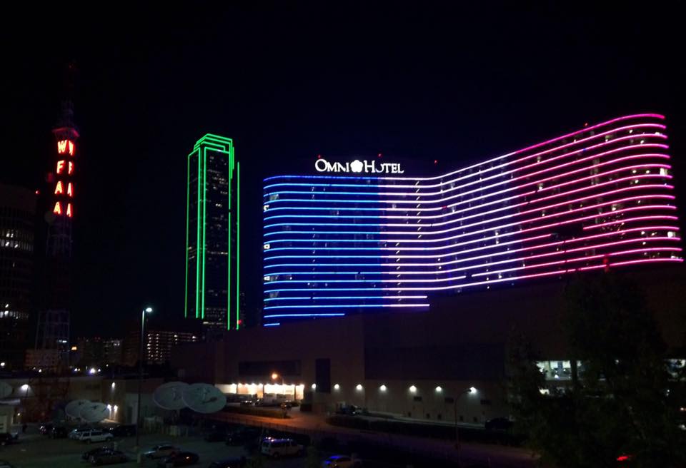 Dallas showing its support for France.