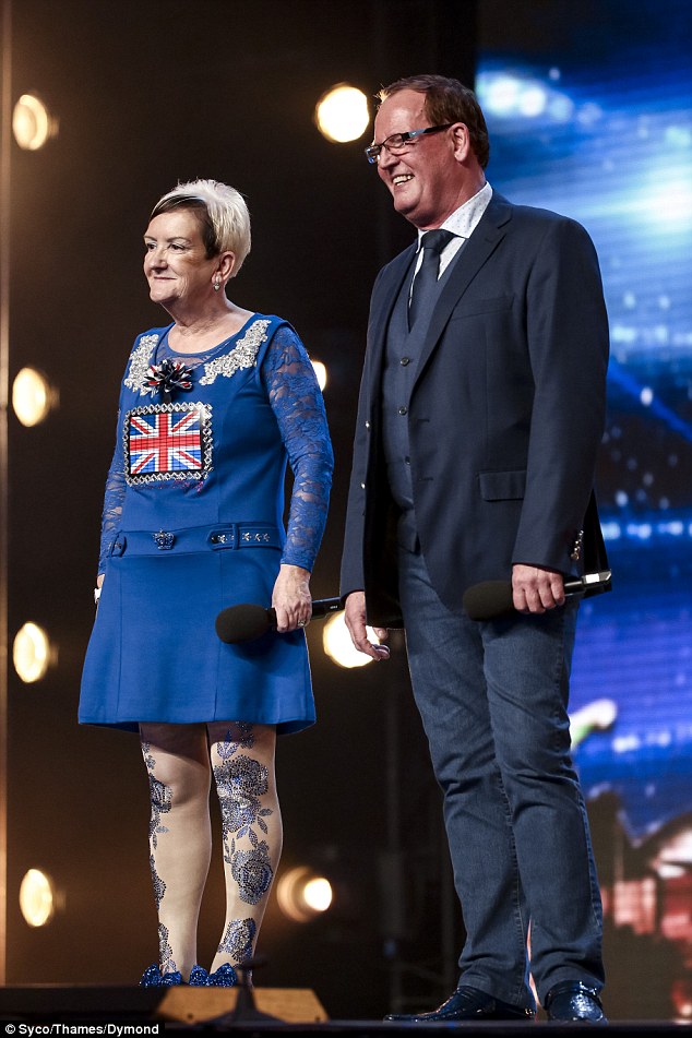 Talented team: He soared straight through to the semi-finals of Britain's Got Talent alongside his wife Ann as one of Saturday night's quirkier acts after David Walliams pressed his golden buzzer for the pair 