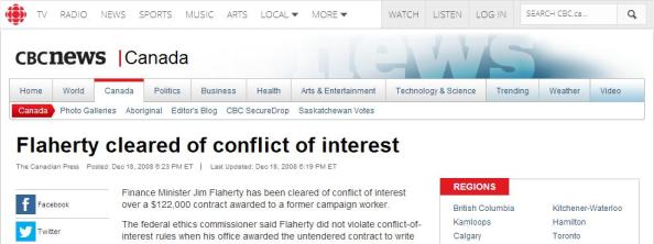 Flaherty Cleared CBC