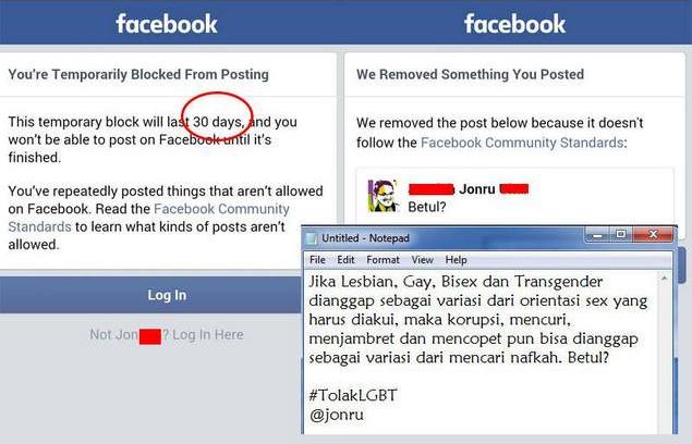 Ngeyel Posting Anti-LGBT, Jonru Diblokir Facebook 30 Hari!