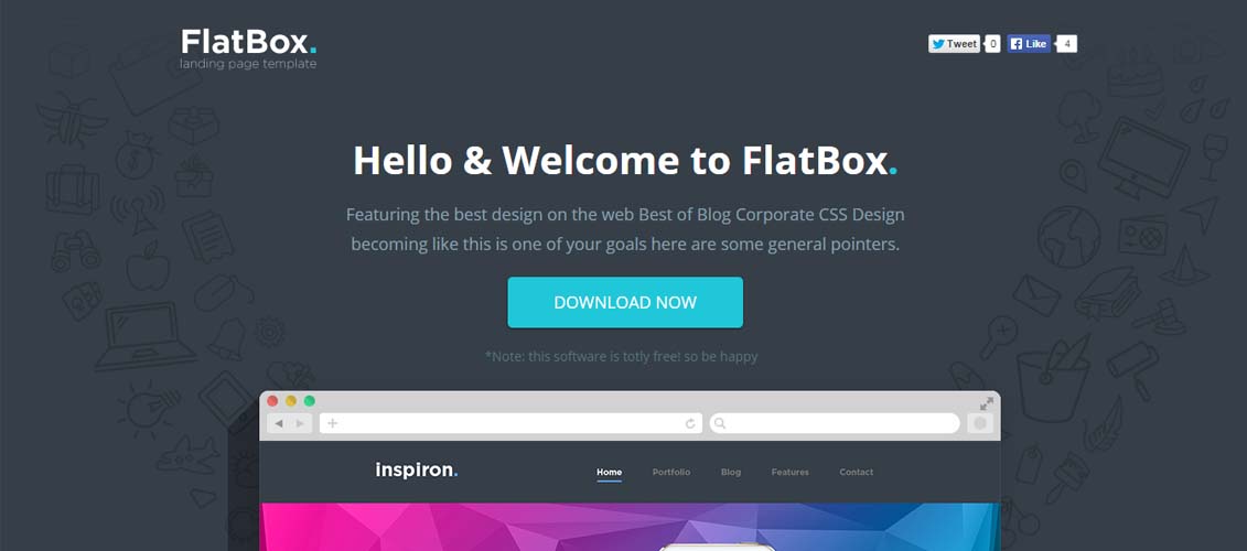 FlatBox - Instapage Startup Landing Page Template
