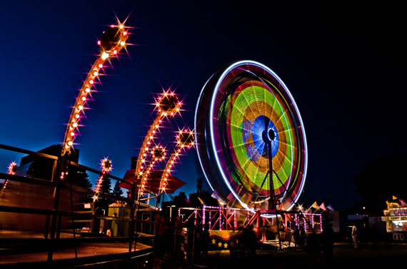 ferris wheel, carnival at night