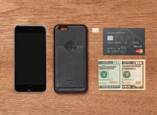 The Bellroy Leather 1 Card Phone Case ($55) holds your main card for spending and an emergency stash for your cash.