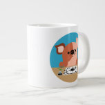 Cute Cartoon Drawing Pig Large Coffee Mug