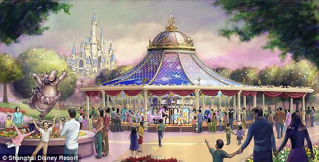 The carousel located at Gardens of Imagination will pay homage to the Fantasia film with Pegasus horses