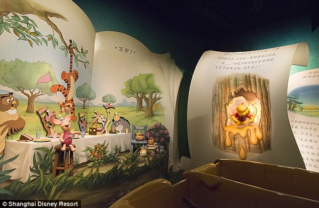 Visitors will journey through the adventures of Winnie the Pooh and his friends with oversized storybooks