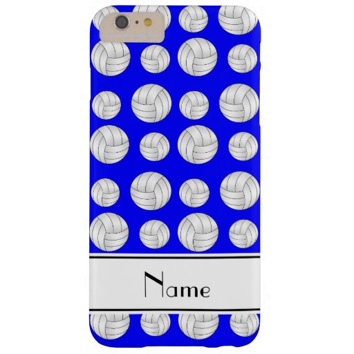 Custom name neon blue volleyballs barely there iPhone 6 plus case