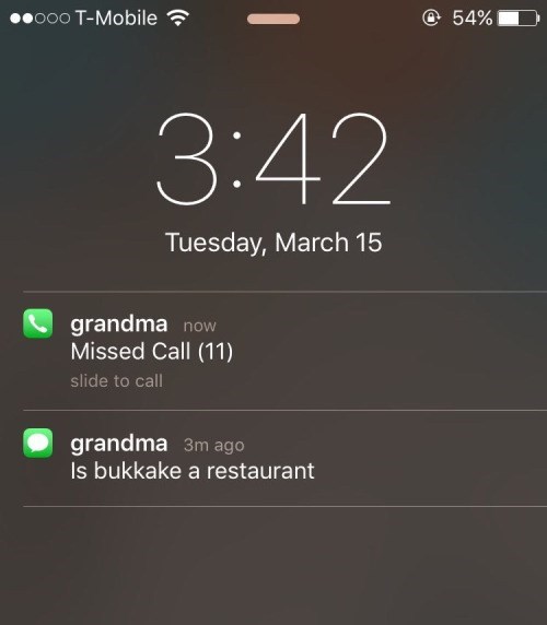 grandma calls about bukkake