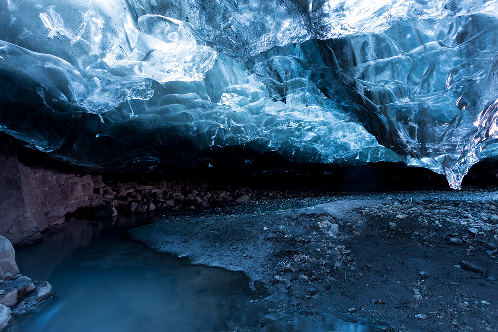 Ice caving under the Vatnajökull Glacier, Iceland