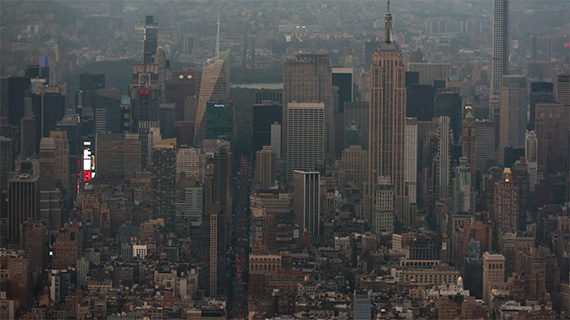 Unique shots of New York from a helicopter 