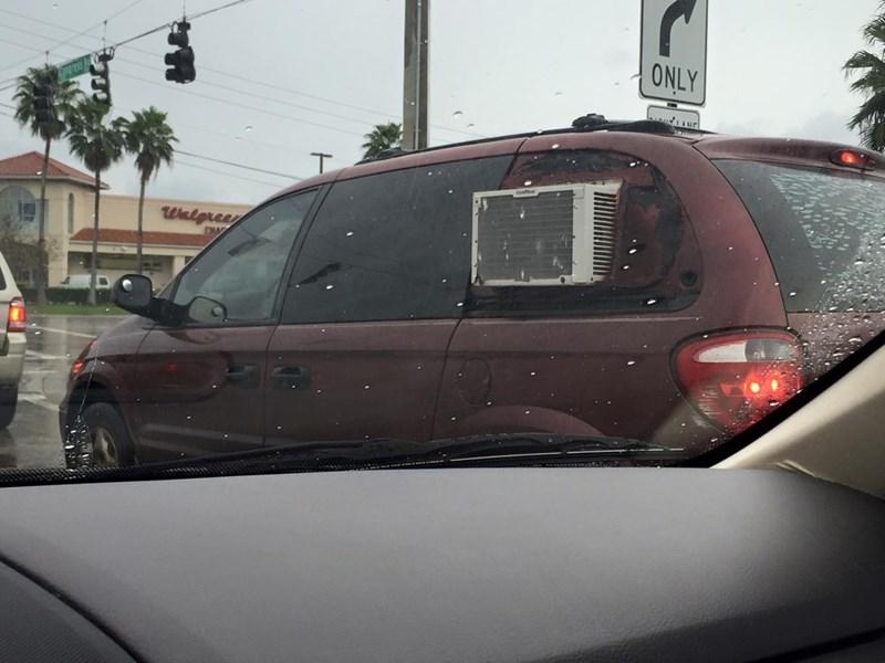 funny fail image there i fixed it car with extra air conditioner 