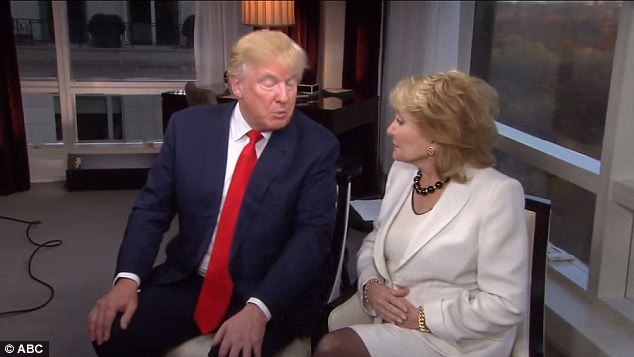 Face to face: Barbara and Donald sat next to each other during their interview