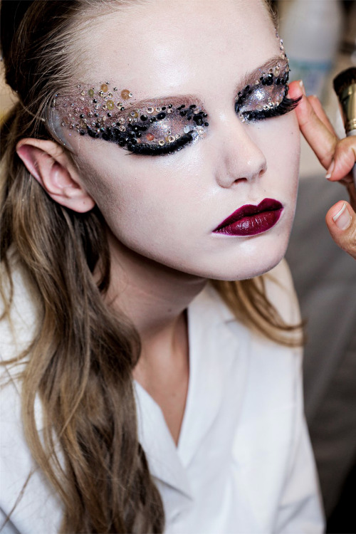 runwayandcouture: Frida Gustavsson backstage at Christian...