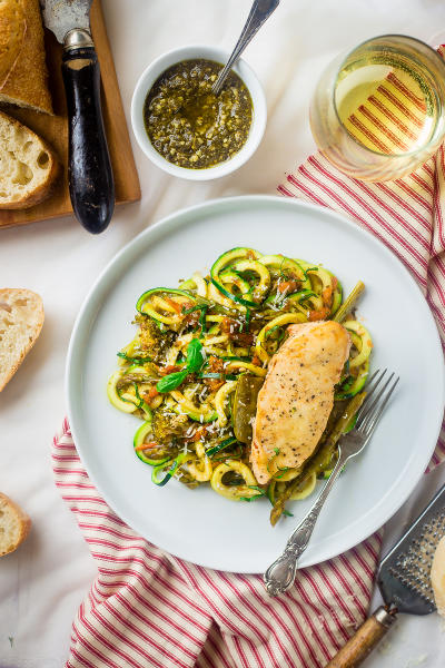 Slow Cooker Italian Chicken with Zucchini Noodles Image