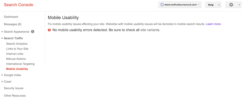 Search Console Mobile Usability