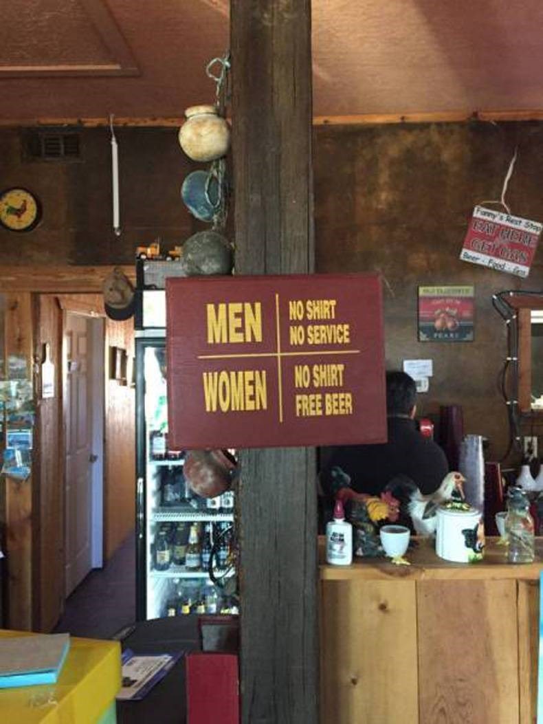 funny sign win bar genders