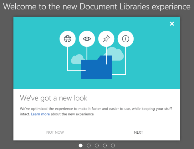 New Document Library "Experience" Prompt