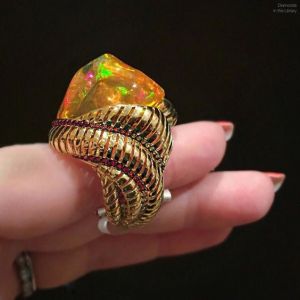 Crazy gorgeous fire opal ring by @moussonatelier