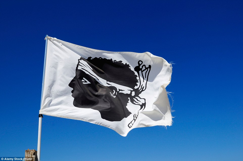 The Mediterranean¿s fourth largest island has been a part of France since 1768, yet its own flag is everywhere. It portrays the black head of a Moor, in profile, wearing a white bandana. And it hints at Corsica¿s turbulent history, soaked in the blood of family feuds