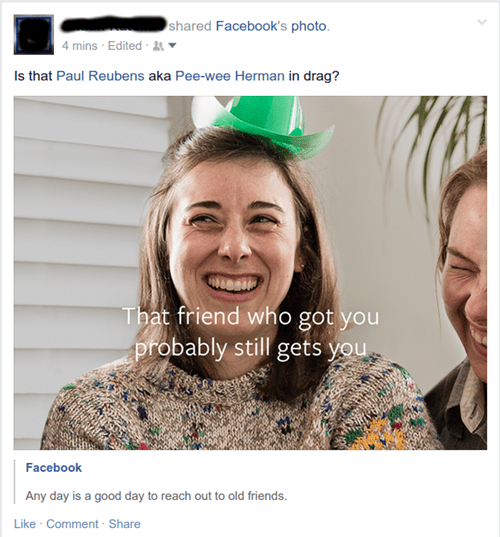 facebook suggests,looks like,pee wee