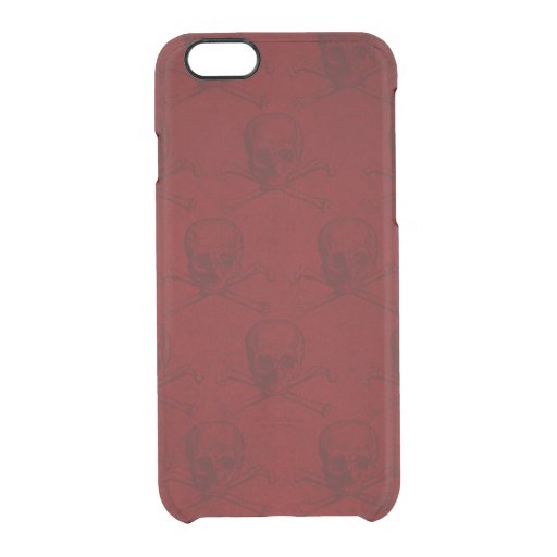 Blood Red Skull and Crossbones Goth Clear iPhone 6/6S Case